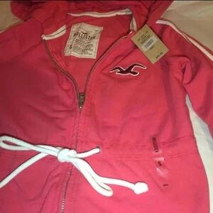 hollister pink hoodie jacket bow